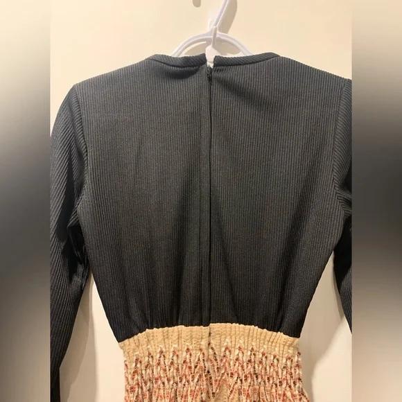 Vintage 70s Black & Woven Bohemian Maxi Dress - Picture 14 of 14